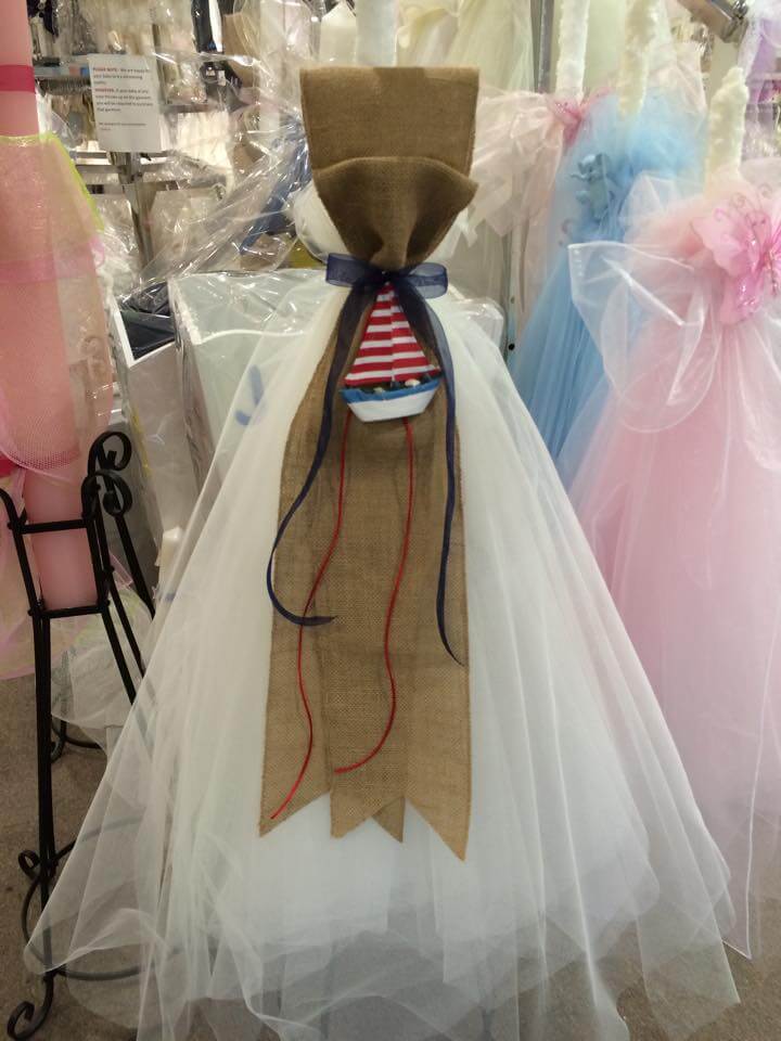 Candle 3 Layer Tulle Hessian 1/2 Bow