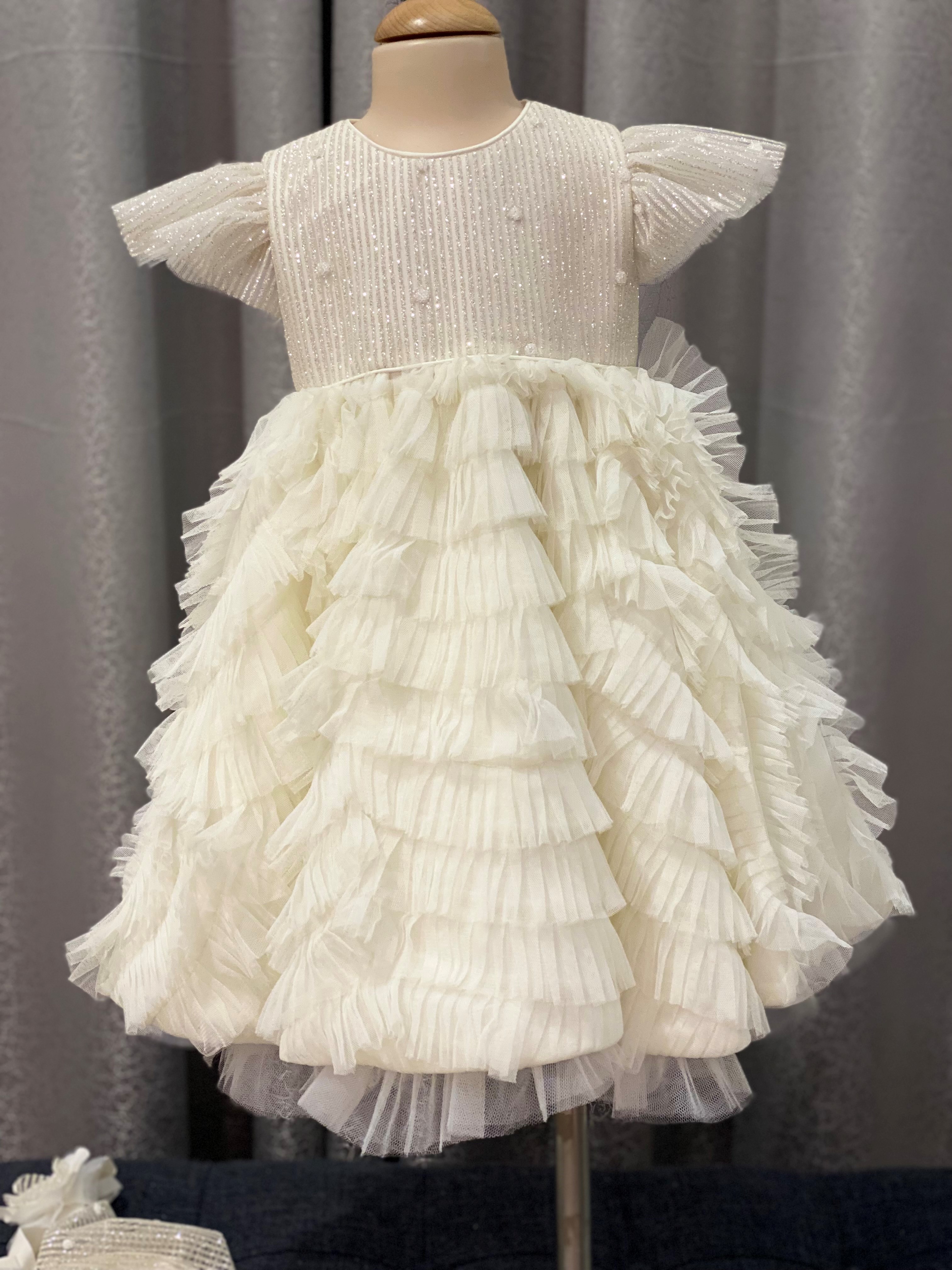 Chantelle Shimmer Bodice Frill Skirt Dress